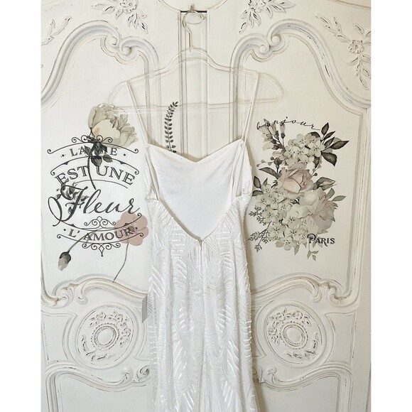 Lulus Radiant Presence Dress Women's S White Maxi Wedding Sequin Backless NWT - Picture 9 of 14